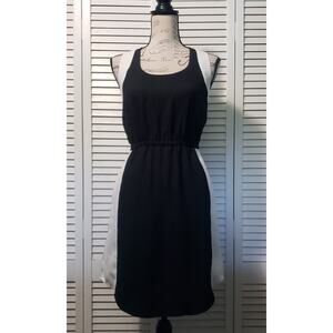 Banana Republic Sleeveless Dress Women's Size‎ 0 Black & Cream Racerback Casual